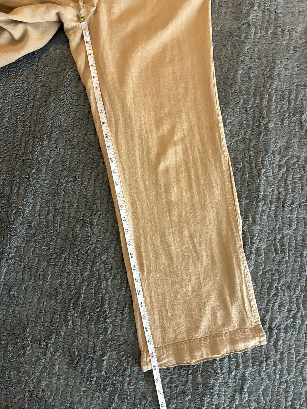 Joe Fresh Linen Blend Wide-Leg Drawstring Pants in Khaki - Picture 8 of 9